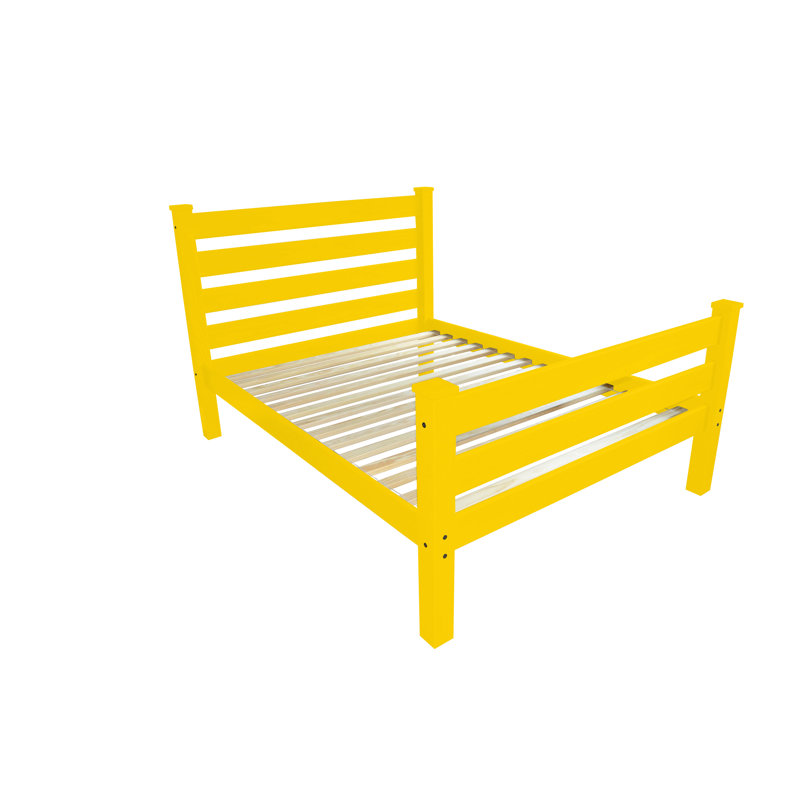 Lit standard en bois massif, Café, Grand
