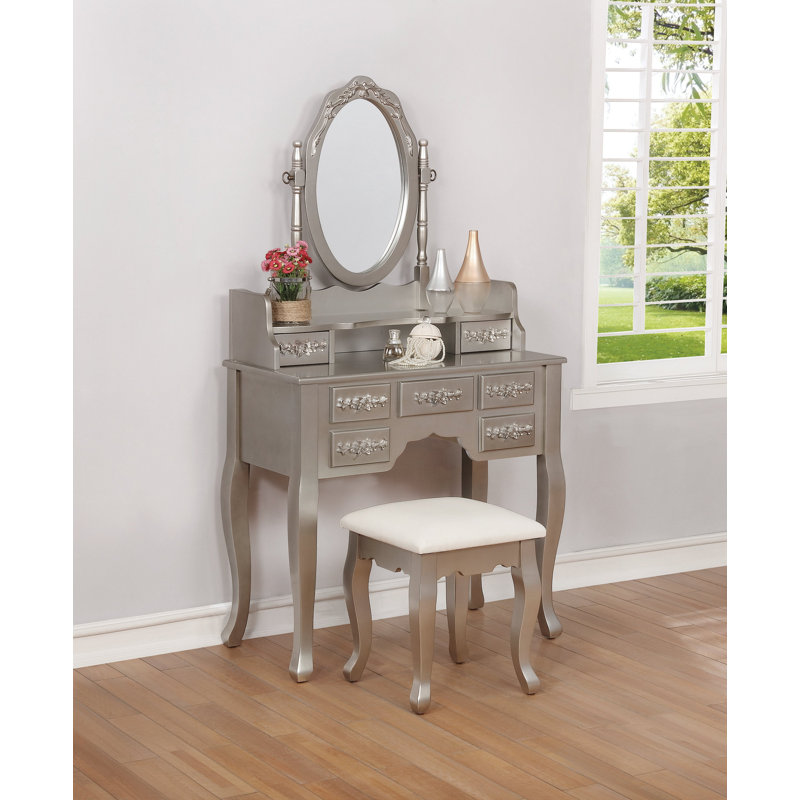Ensemble coiffeuse et tabouret Ellie-Mai