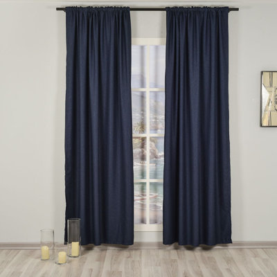 Extra Long & Extra Wide Faux Linen Decorative Curtain Single Panel
