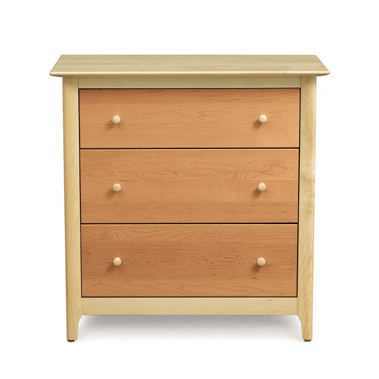 Sarah 3 - Drawer Solid Wood Dresser, Saddle Cherry