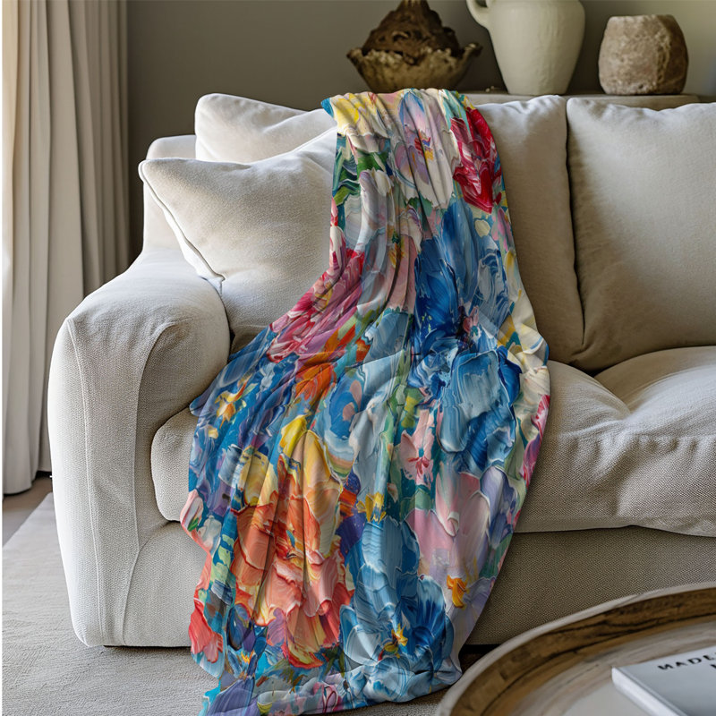 Jeté artistique 1 pièce Sherpa Premium, Grand lit