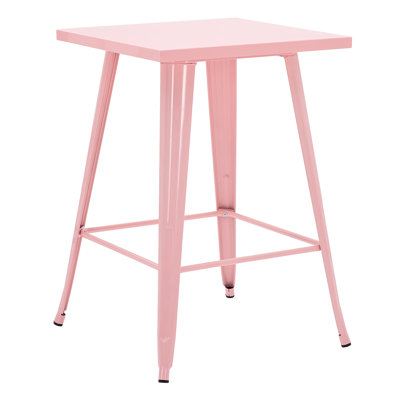 Table de salle à manger rectangulaire moderne avec cadre et barres de support en métal thermolaqué