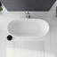 Baignoire de trempage autoportante ovale de 59 pouces avec drain central et blanc mat Trans Transid Skylar
