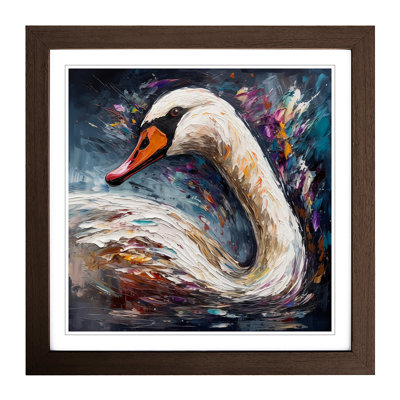 Swan Expressionism - Framed Print