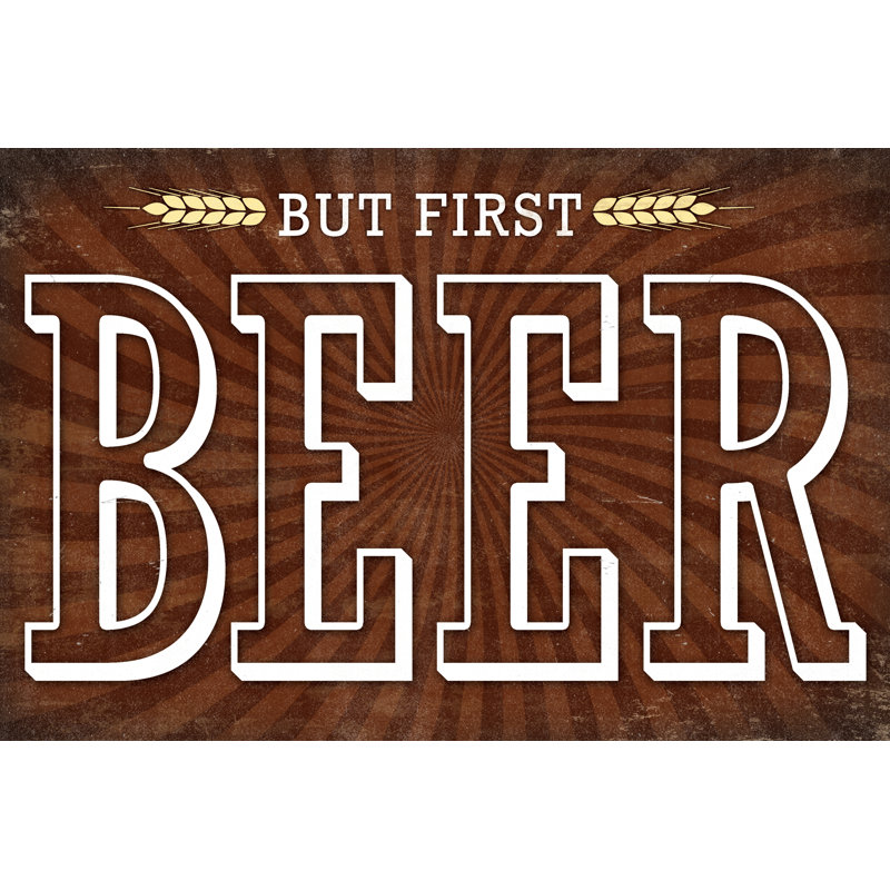 But First Beer - Wrapped Canvas Print, 20cm H x 30cm W x 3.8cm D