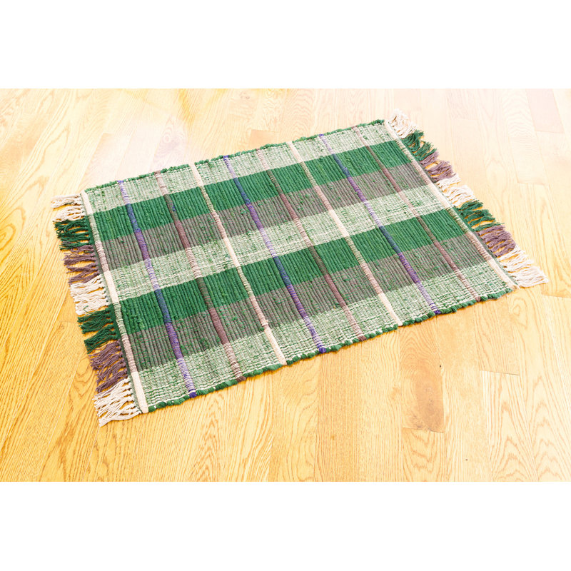 Covarrubias Cotton Plaid Indoor Rug, Rectangle 2' x 3'