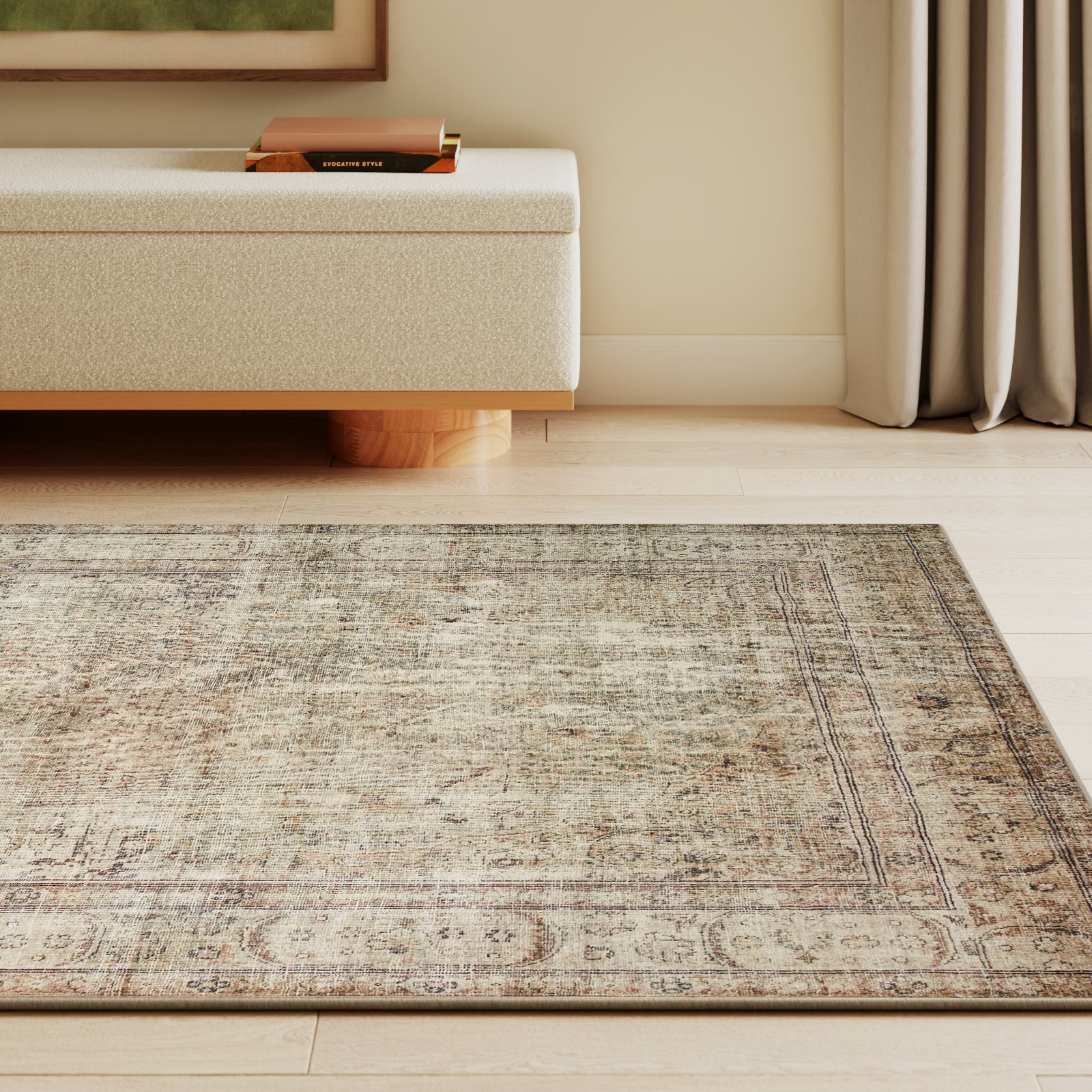 Loloi Margot Antique/Sage Area Rug feat. CloudPile, Rectangle 5' x 7'6"