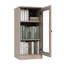 Bibliothèque 100% bois massif à 3 tablettes avec porte en verre transparent et tablettes réglables-26589952