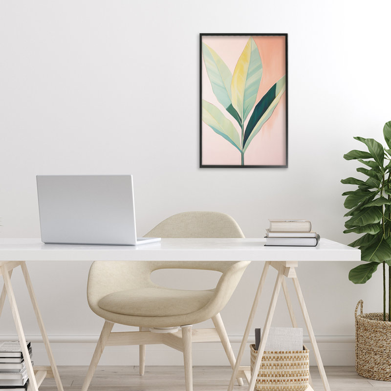 Giclée encadrée de palmiers tropicaux, H 18 po x l 12 po, Giclée encadrée noir minuit