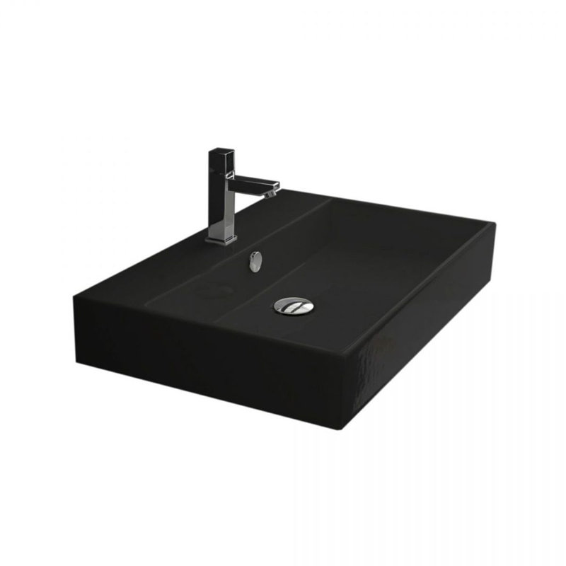 Unlimited 23.6'' L Bathroom Sink, Single Hole, Matte Black