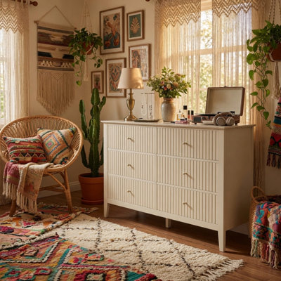 Commode cannelée 47 tiroirs 47,2 po
