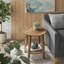 Petite table d'appoint rustique en bois de noyer rustique, table de coin de salon ronde
