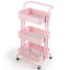 Chariot utilitaire de rangement roulant en métal à 3 niveaux-46773505