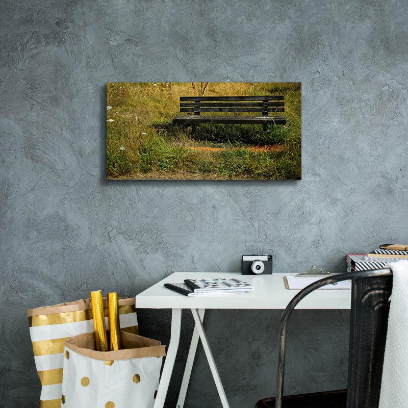  'Forgotten Bench' by Dante Plata Canvas Wall Art, 24" x 12"