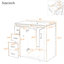 Ensemble de meuble-lavabo 36 po avec lavabo en céramique, meuble de rangement avec cadre, ensemble de meuble-lavabo autoportant avec 3 tiroirs et portes à fermeture douce-1119925646