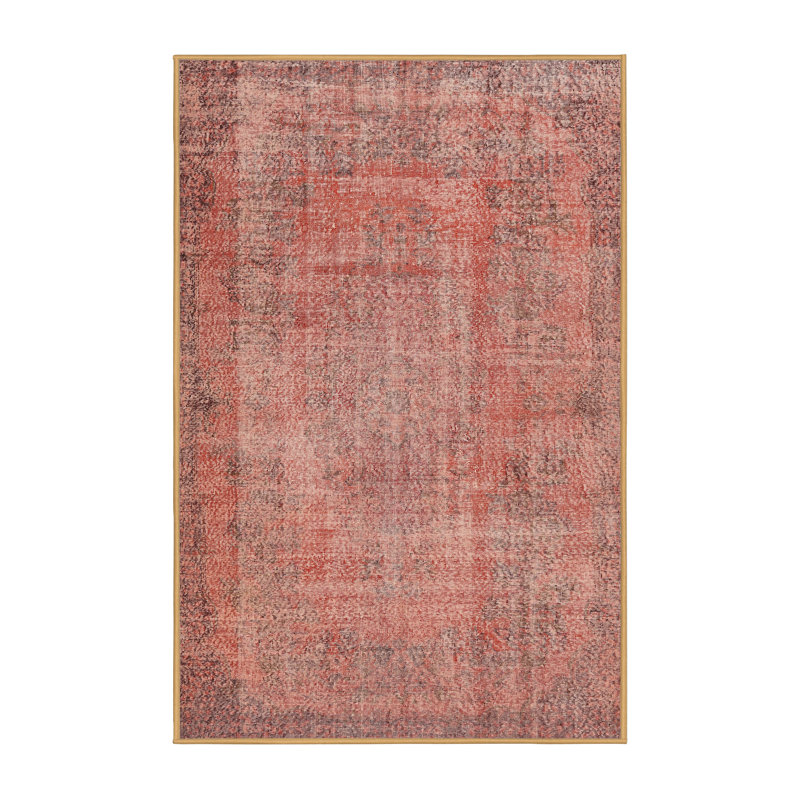 Tapis orange / gris en laine Abstract, Rectangle 8 pi x 12 pi