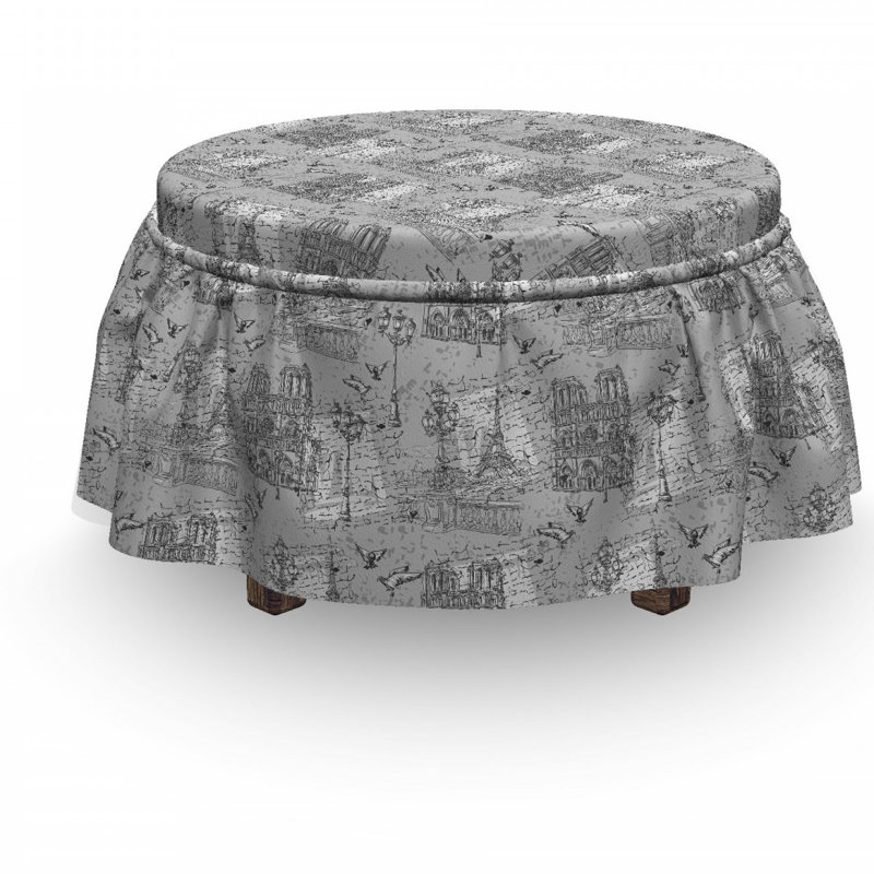 Ensemble de housse pour repose-pieds à coussin de boîte 2 pièces paris senne river notre dame