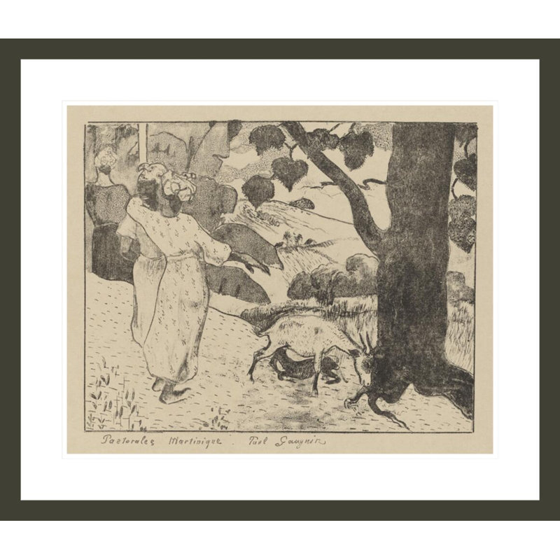 Pastorales Martiniques par Paul Gauguin - Estampe numérique encadrée, H 23,5 po x l 27,3 po