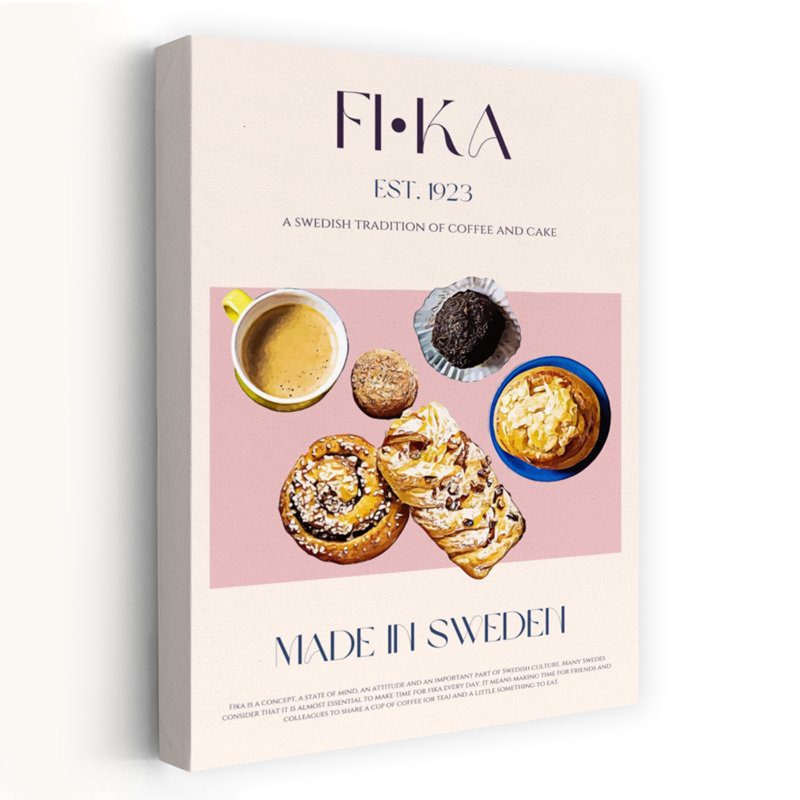 Swedish Fika Pastries 1 Piece Wrapped Canvas Wall Art, 91.44 cm H x 60.96 cm W
