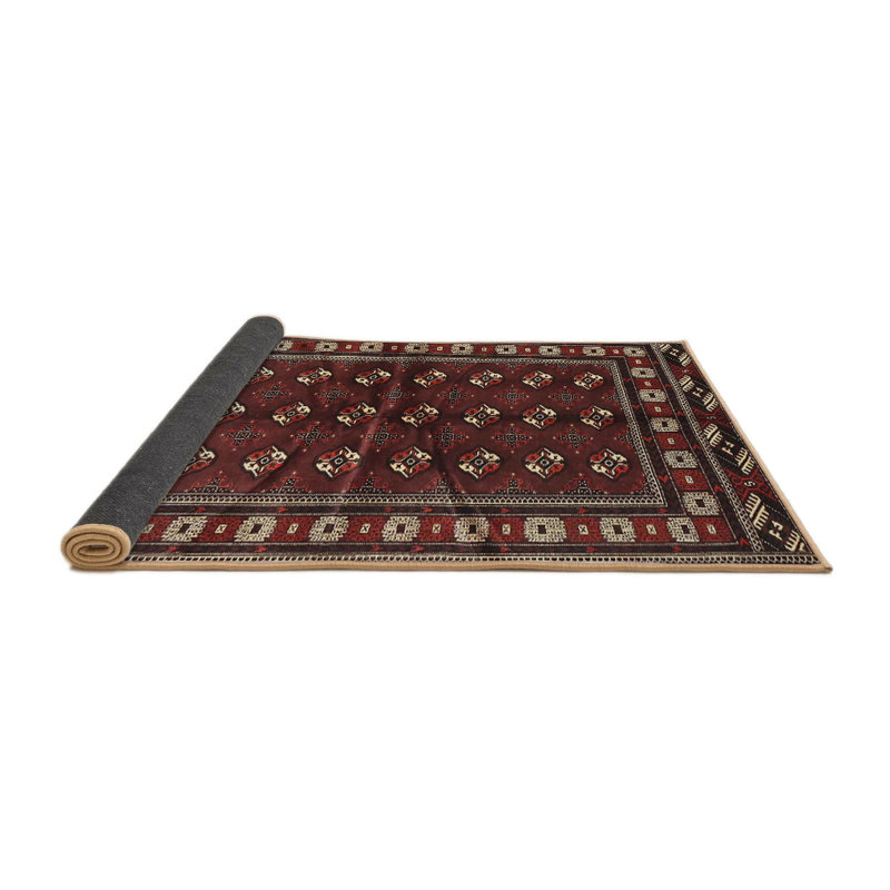 Tapis noir/rouge traditionnel Toya, Rond 5 pi