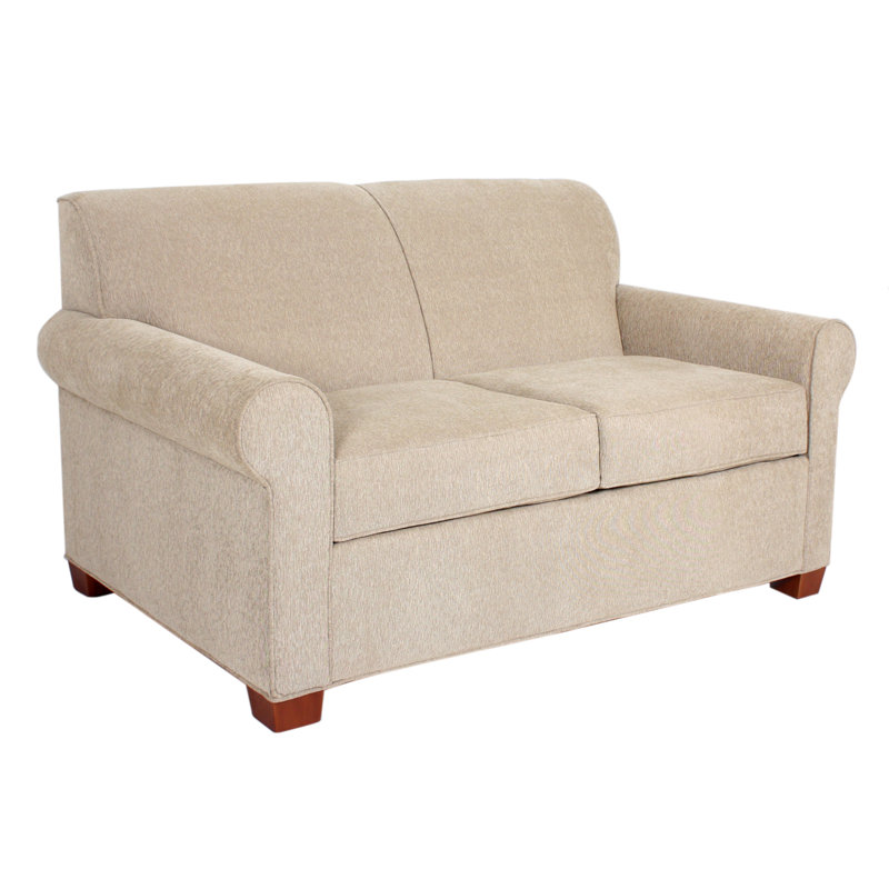 Finn 59" Rolled Arm Loveseat, Ridgecrest Putty, BM Cherry