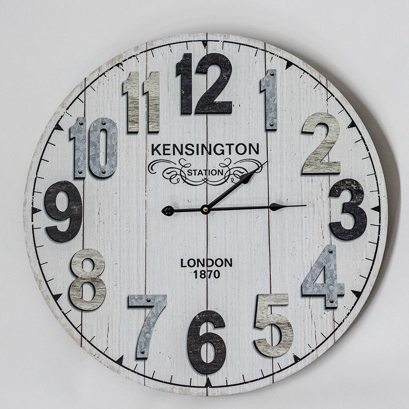 Horloge murale Kensington Station London avec numéros multicolores