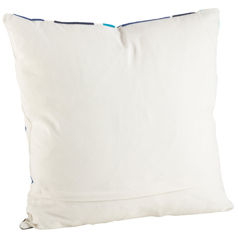 Pennello Collection Embroidered Down Reversible Throw Pillow, Ocean Blue