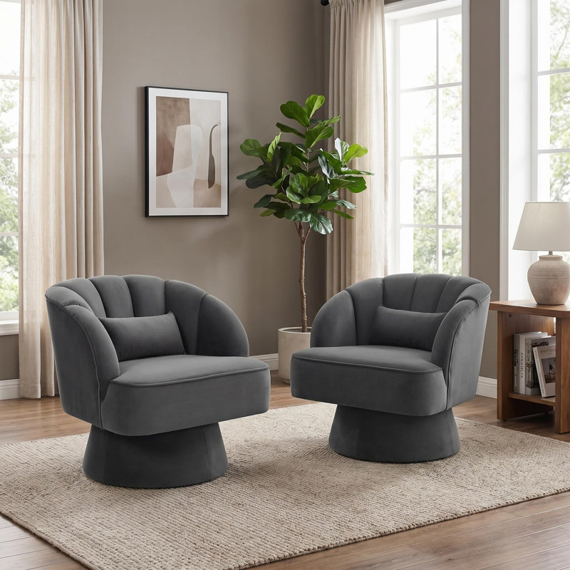 Upholstered Swivel Accent Chair, grey