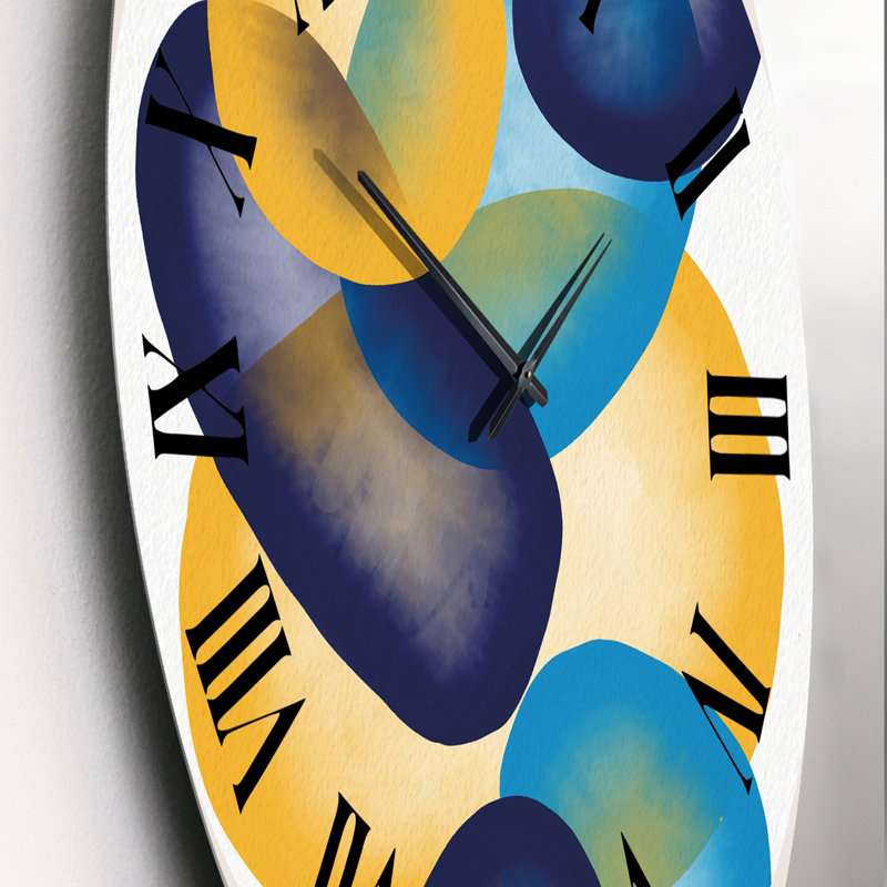 Horloge murale abstraite à formes abstraites en dégradé rétro - style Mid-Century moderne 1, Moyen