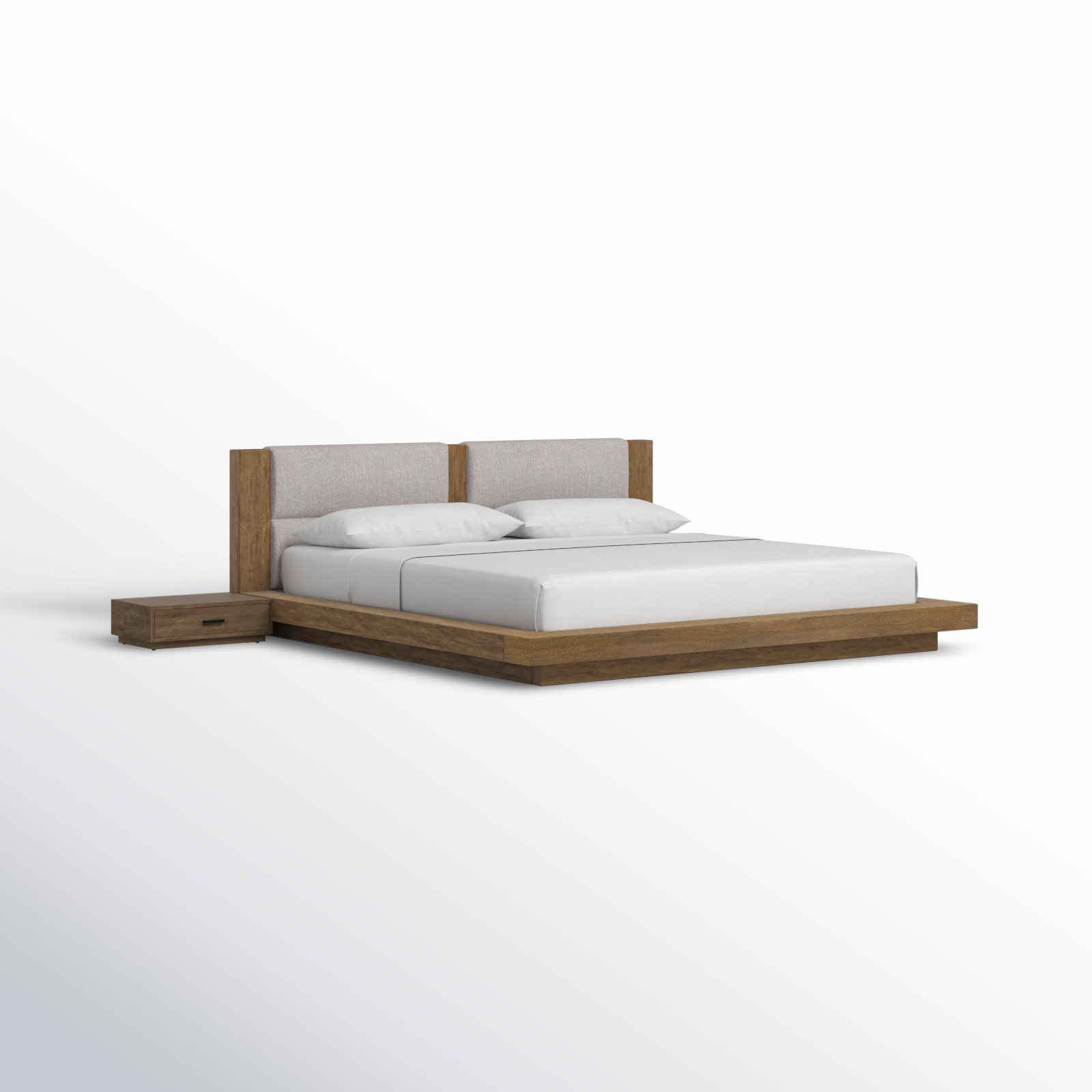 Boushra Bedroom Set, King, Light Walnut