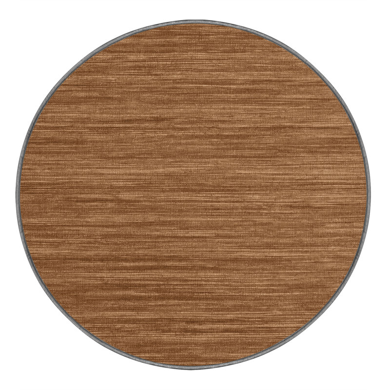Tapis brun uni lavable à la machine, Rond 4 pi