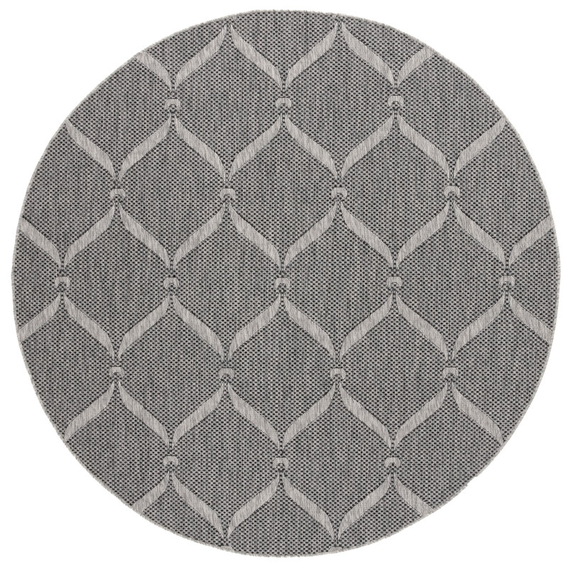 Tapis d'intérieur / extérieur à motif géométrique Nylie Performance, Rond 6 pi 7 po