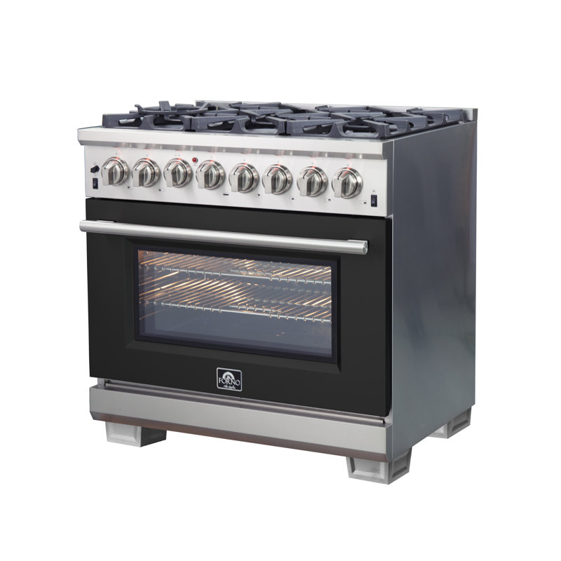 Cuisinière au carburant autoportant 36 po 5,32 pi³ Capriasca, Noir