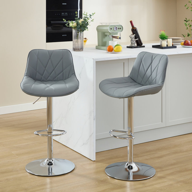 Counter Height Bar Stools Set Of 2, Gray