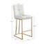 Ensemble de 2 tabourets de bar avec dossier, tabourets de bar brossés dorés, tabourets de cuisine modernes pour comptoir, chaises rembourrées - noir