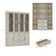 3 Drawer Display Case Curio Cabinet With Glass Doors