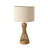 25.2’’ Table Lamp with Woven Rattan Base and Linen Drum Shade, E26 Socket – Natural Modern Accent Lighting for Bedroom, Living Room, or Office