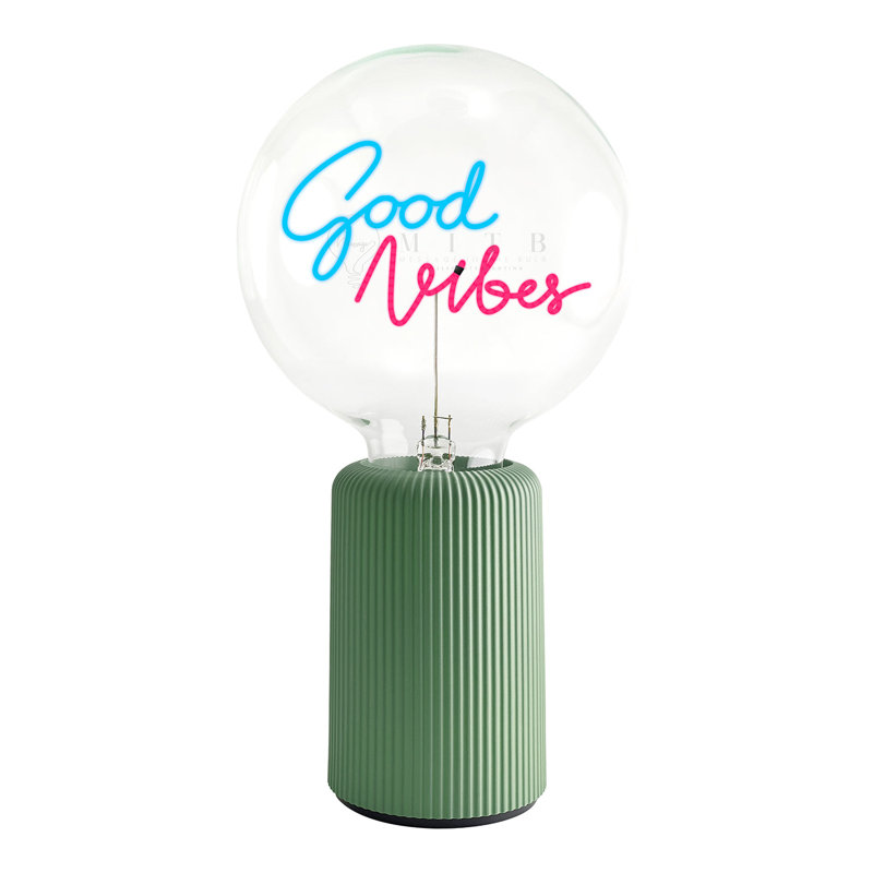 Ampoule GOOD VIBES bleue / rouge avec lampe de table PORTABLE Pop Nomad, Vert