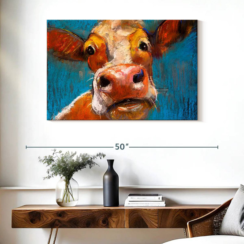 Brampt Yellow Cow, 26" H x 39" W