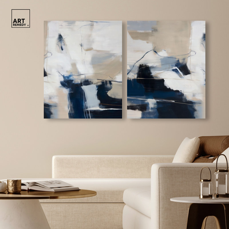 Ensemble de décorations murales bleues Sea Art par Art Remedy, 24 x 30, H 30 po x l 24 po, Toile non encadrée