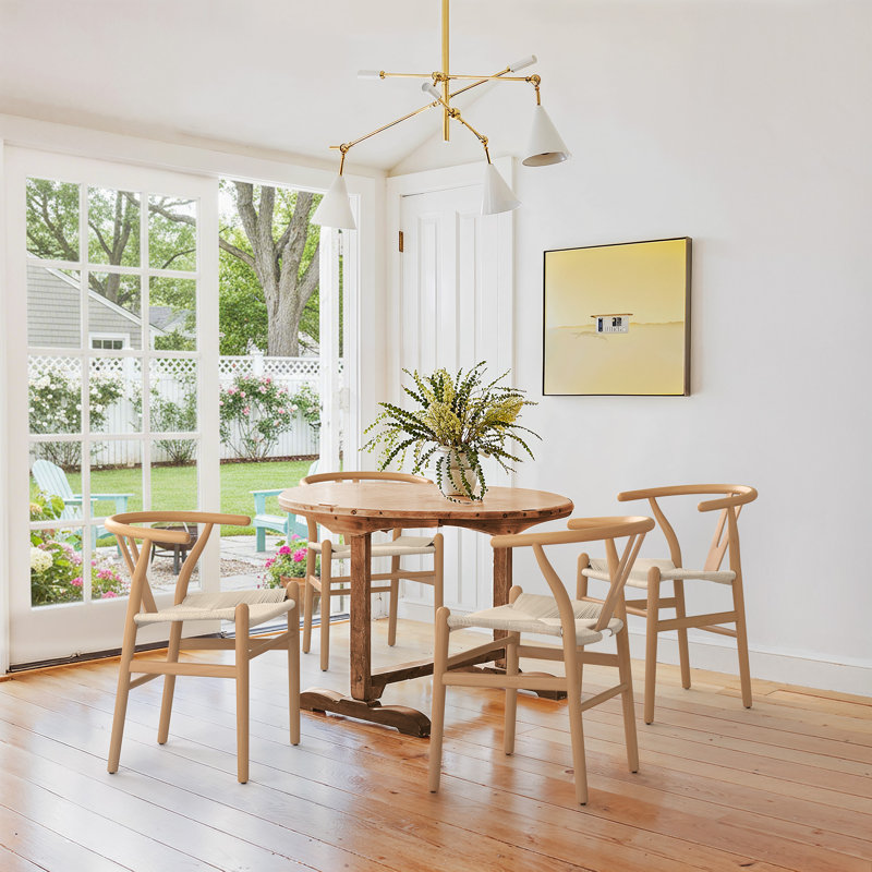 Wagner Woven Solid Wood Dining Chairs, 4, Natural