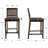 25'' Upholstered Bar & Counter Stool With Solid Wood Legs And Footrest And Rattan Backrest For Kitchen Island, Coffee Bar