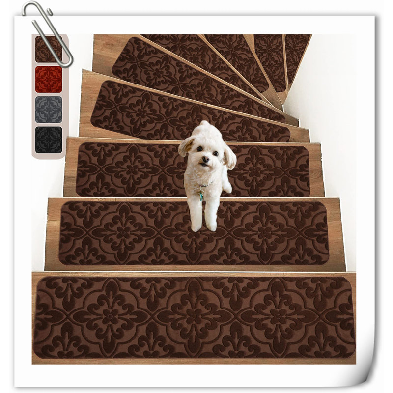 Tapis d'escalier texturé antidérapant, Brun