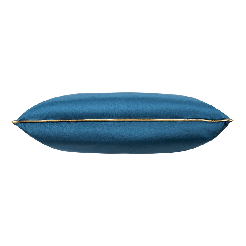 Noah Velvet Square Pillow Cover & Insert, Blue/Gold