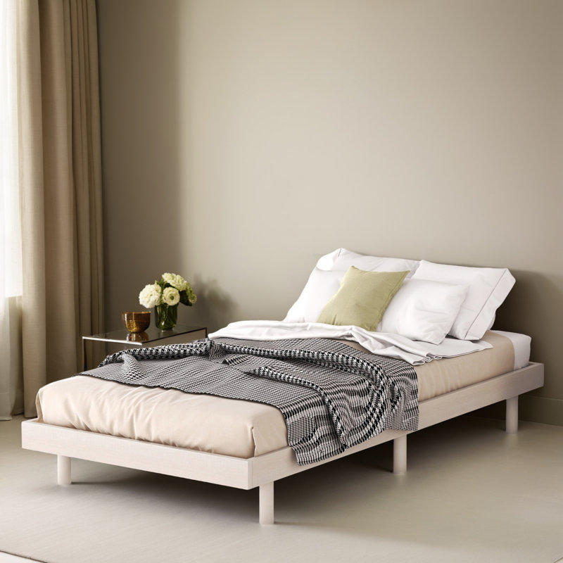 Base de lit plateforme flottante, Lit simple, Blanchies
