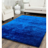 Hargett Handmade Tufted Electro Blue Area Rug
