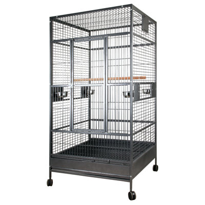 40"X40" Black Macaw Flight Cage by A&E