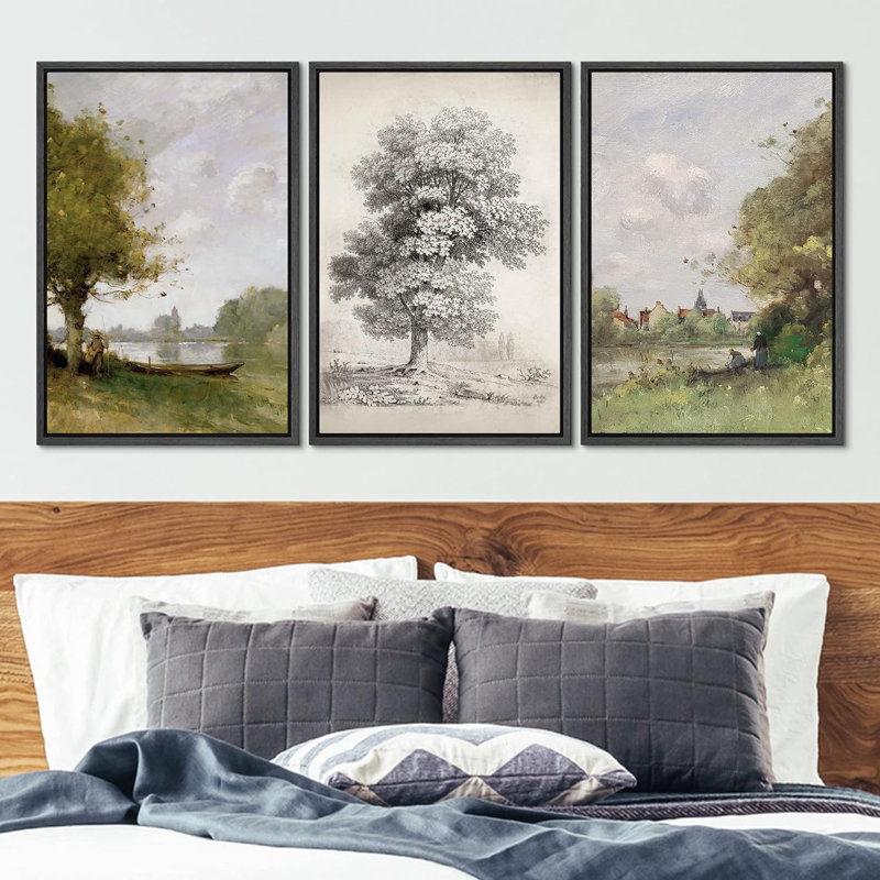 Forest Tree Field 3 pièces, H 36 po x l 24 po x P 1,5 po, Noir