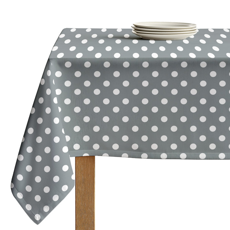 Mccloud Dot Milliken Tablecloth, 104" L x 60" W, Gray