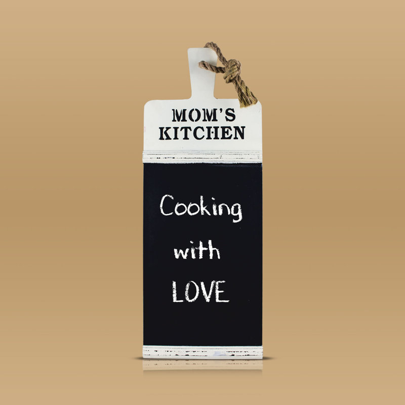 Tableau noir murale en bois de cuisine maman